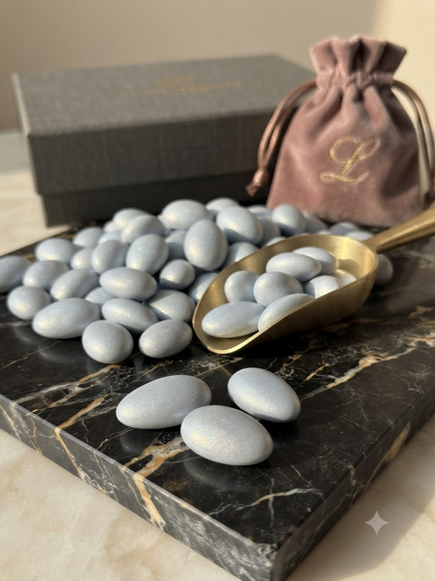 Dragia med mandel & choklad & vit ، ملبس بالشكولا واللوز