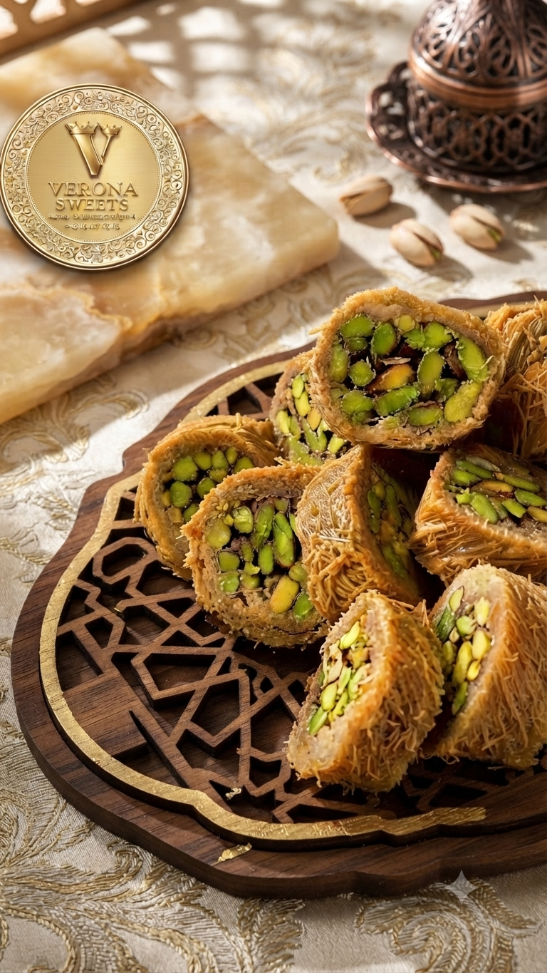 مبرومة بالفستق ، صنف من أصناف الحلويات العربية العريقة verona sweets